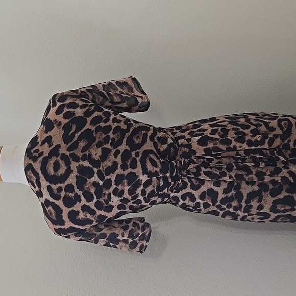 Bardot Wrap. Leopard Print Dress 6 - Picture 3 of 11